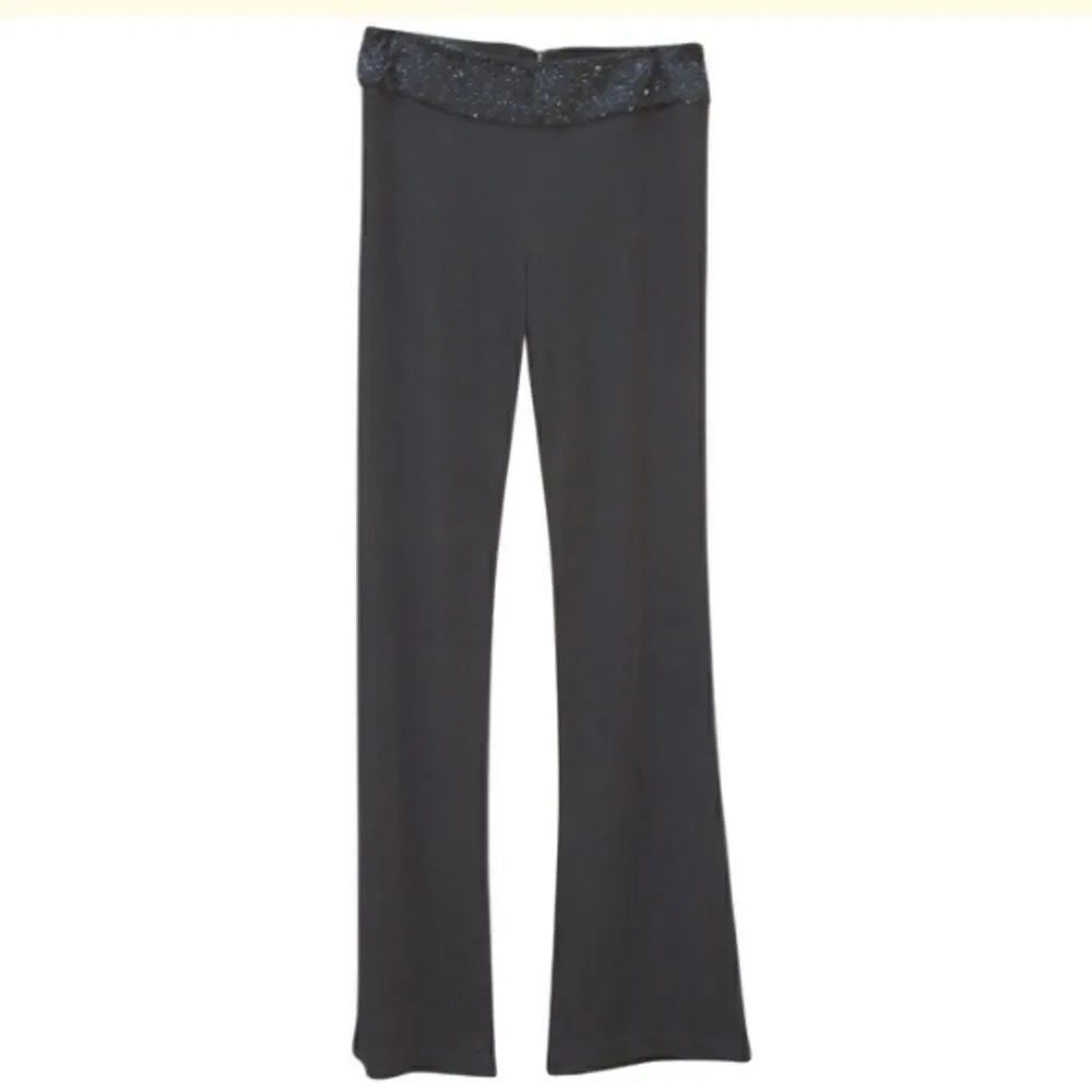 Black Flare Leg Knit Pants
